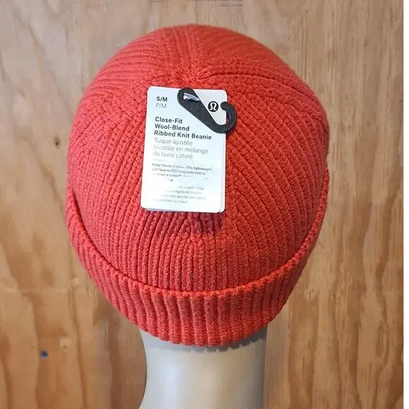 NWT Lululemon Athletica Beanie Women's S/M Deep Coral Wool Gorpcore Cozycore - Picture 3 of 8